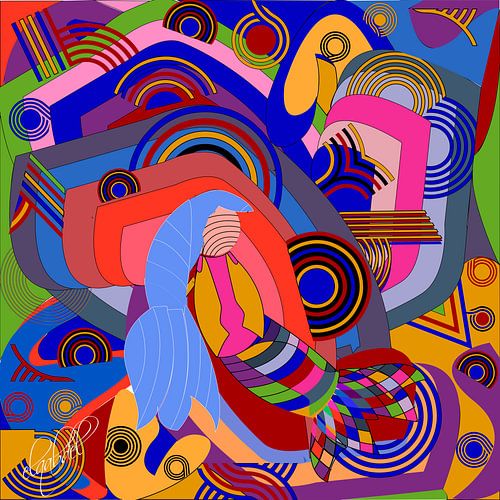 geometrisch kunstwerk van de zeemeermin