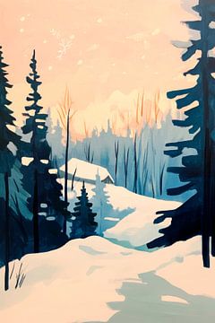 Winterlandschap van Poster Art Shop