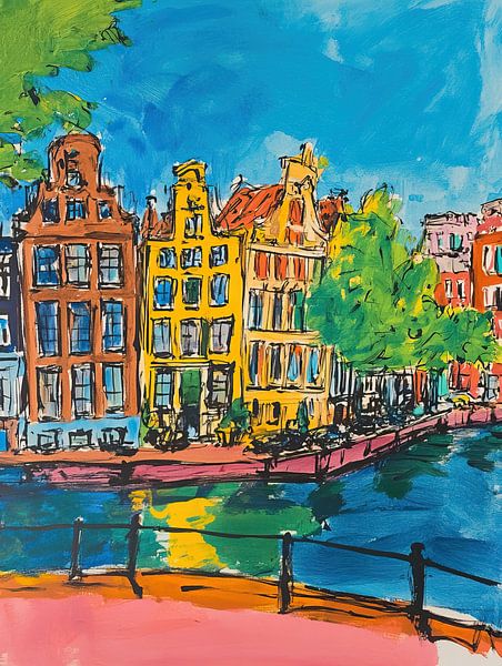 Amsterdam van Abstract Schilderij