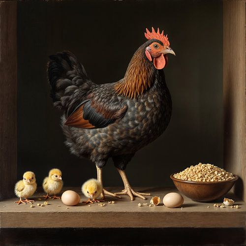 Kip met kuikens