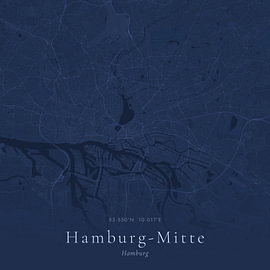 Vintage map of Hamburg-Mitte, Germany by Prints of Place