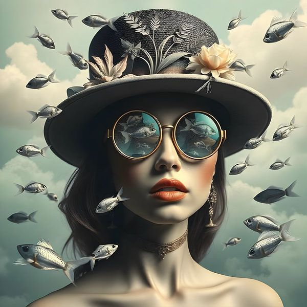 TW living - woman and fishes by TW living