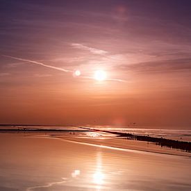Sonnenuntergang im Wattenmeer von Johan Rosema Fotografie