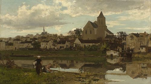 Gezicht op Montigny-sur-Loing, Jacob Maris
