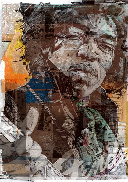 Jimi Hendrix pop art von Jos Hoppenbrouwers