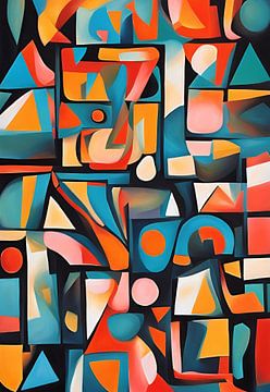 Kleurrijke abstracte kubistische patronen van Art & Soul Creations