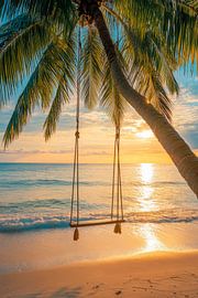 Hängematte am Strand von Poster Art Shop