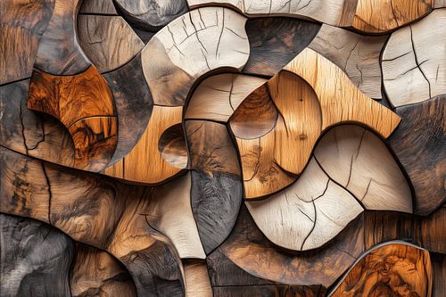 Harmony of Wood Abstract Mosaic Texture