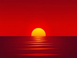 Een levendig abstract landschap van schemer's omarming