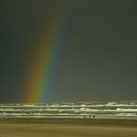 rainbow beach at neighbors ameland by Erwin Reinders