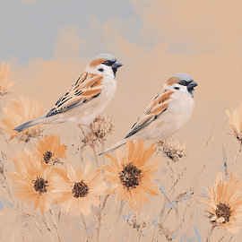 Musjes Tussen Zachte Bloemen
