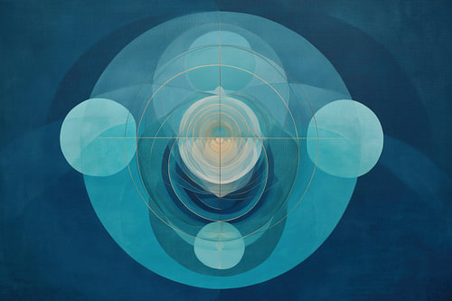 Lobby painting | Golden Ash in Turquoise Depths by Eye catching paintings