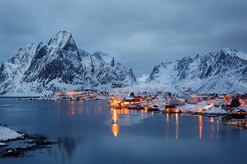 Mighty mountains watch over Leknes