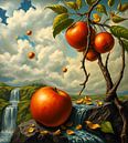 Kunst met appels Dali stijl van Egon Zitter thumbnail