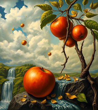 Kunst met appels Dali stijl van Egon Zitter