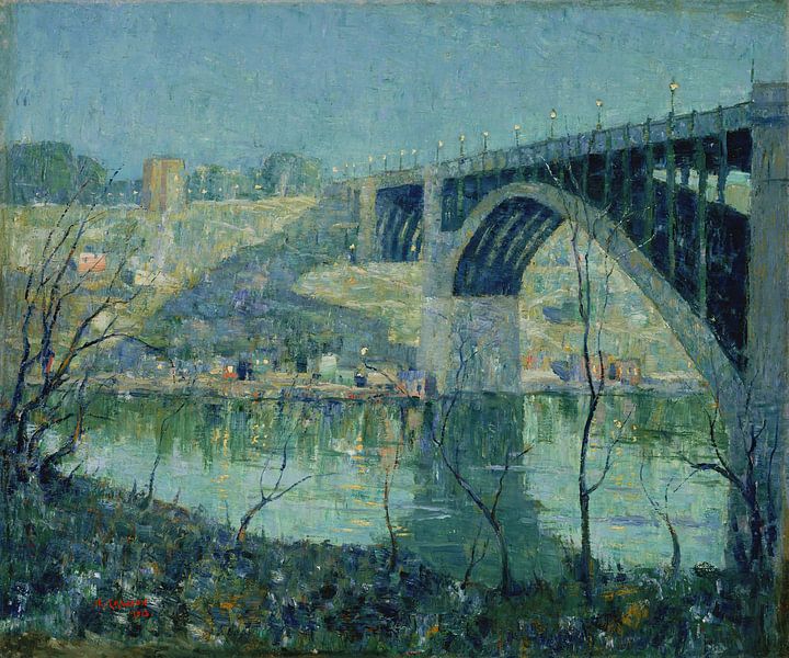 Ernest Lawson-Lente night, Harlem River by finemasterpiece
