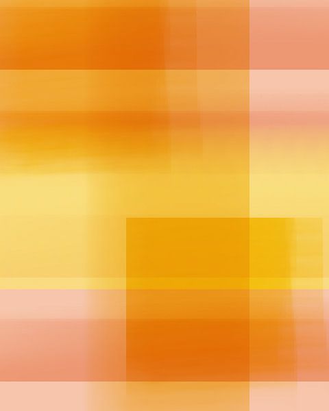 Abstrakte Farbblöcke in leuchtenden Pastellfarben. Orange und Gelb. von Dina Dankers