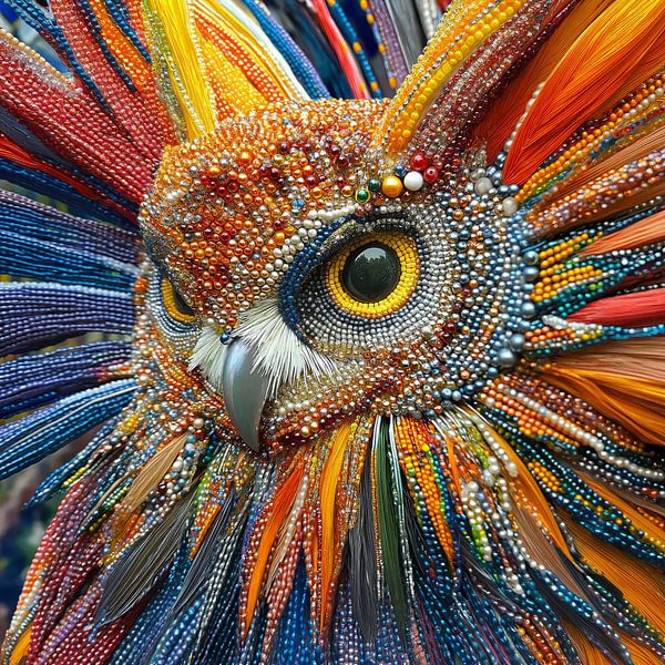 Beaded Majesty - Das leuchtende Auge der Eule von byRenzo