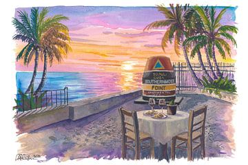 Romantisches Abendessen für zwei Personen am südlichsten Punkt von Key West bei Sonnenuntergang