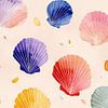 Schelpen in pastel kleuren panorama van TheXclusive Art