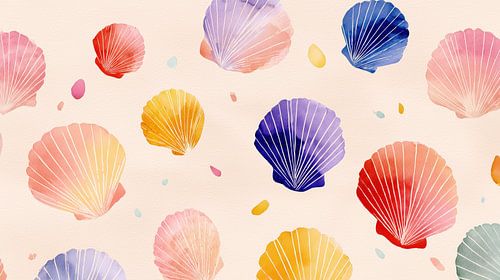 Shells in pastel colours panorama by TheXclusive Art