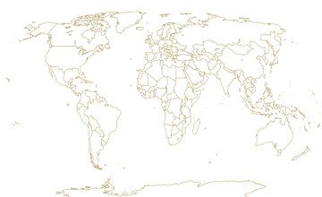 Wereldkaart subtiel goud van Rick van Houten