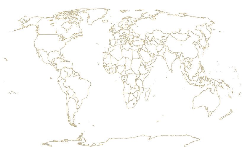 World map subtle gold by Rick van Houten