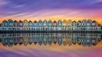 Houten kleurrijke huisjes van Michel Jansen thumbnail