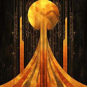 Art Deco Gold Print Poster