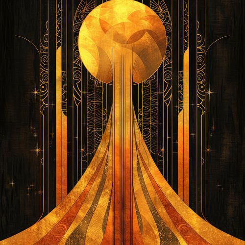 Art Deco Gold Print Poster