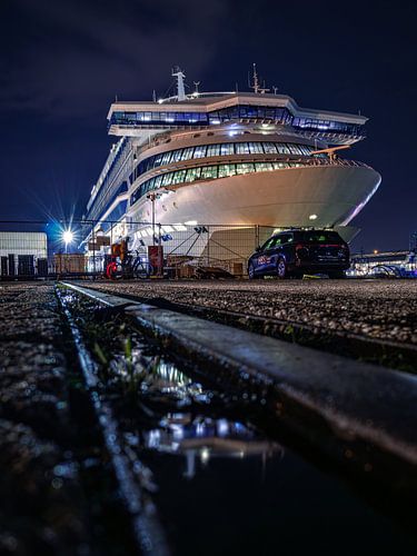 Cruiseschip in de haven van Rotterdam van Esmée Fotografeert