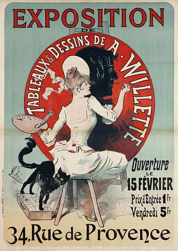 Jules Chéret – Exposition De Tableaux And Dessins De A. Willette (1888)
