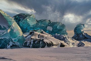 IJsbergen in Asgaardbukta van Kai Müller