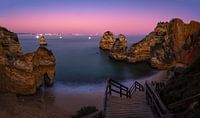 Praia do Camilo after sunset