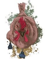 Huhn auf Rollschuhen