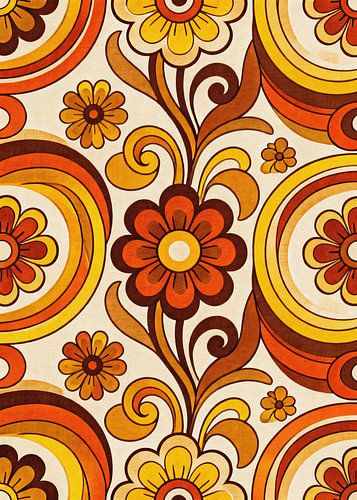 PSYCHEDELIC Retro Flower Bloom - Groovy jaren 70 naadloos bloemenpatroon abstract