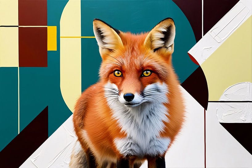 Renard moderne aux formes géométriques par Imperial Art House