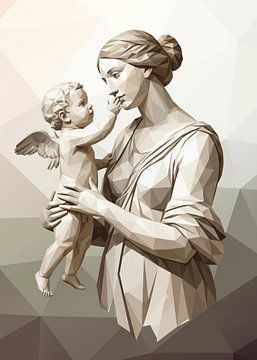 Venus en de Liefde Low Poly van Low Profile
