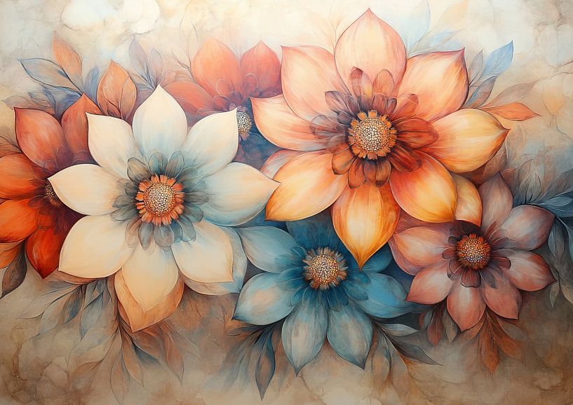 Blumen | Harmonischer Blumengarten von Wunderbare Kunst