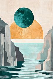 Moon and sun over Felsenmeer - Modern by Poster Art Shop
