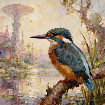 Prachtige vogels van de wereld - IJsvogel van Johannas Art Creations
