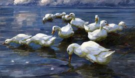 Enten am Seeufer, ALEXANDER KOESTER, Um 1909-1913 von Atelier Liesjes
