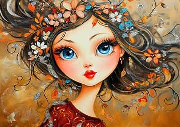 La fille en or sur Peintures accrocheuses