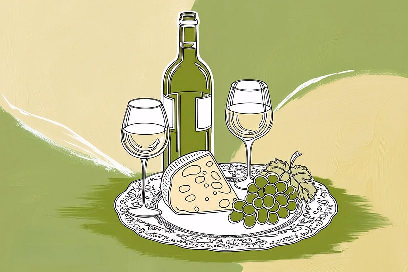Elegant wine and cheese composition by Imperial Art House