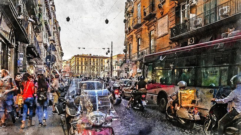 Neapol Napoli Italië stadskunst #Napoli van JBJart Justyna Jaszke