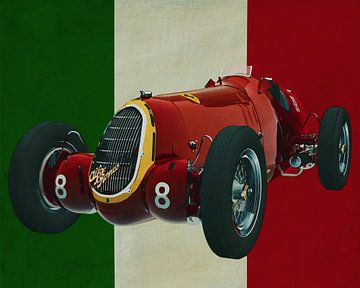 Alfa Romeo 8c de 1935 avec le drapeau italien