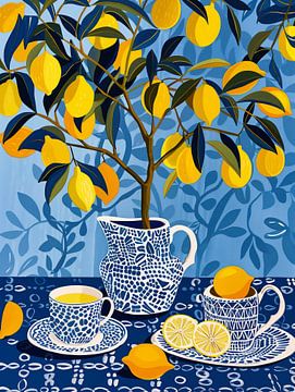 Thee met citroen | Decoratief schilderij van Frank Daske | Foto & Design