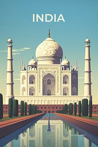 Retro-Reiseposter Taj Mahal Indien