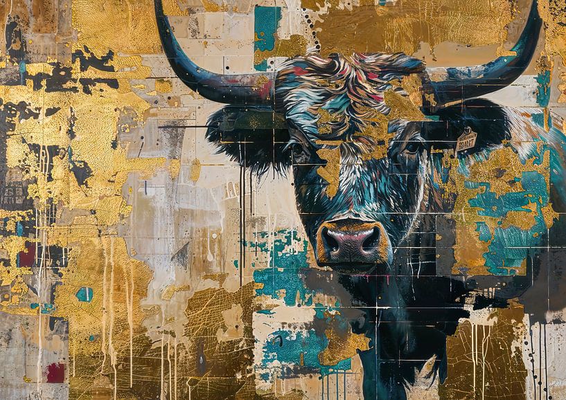 Gemälde Goldener Stier von Kunst Laune