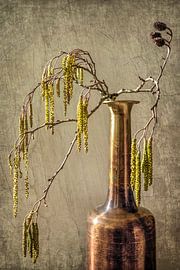 Vase Nature morte avec chats - Cuivre sur Alie Ekkelenkamp